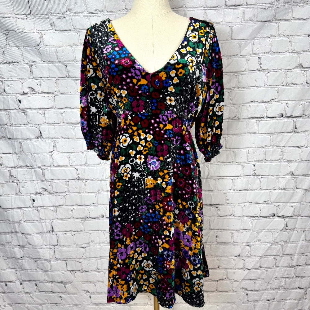 BY ANTHROPOLOGIE -Francie Velvet Mini Dress - Size 16 Petite